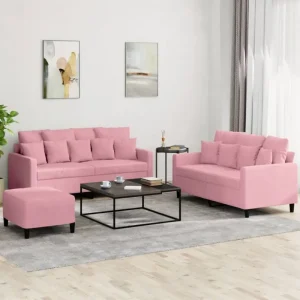 Banken loungeset met zachte fluweelstof en comfortabele diepte zitting