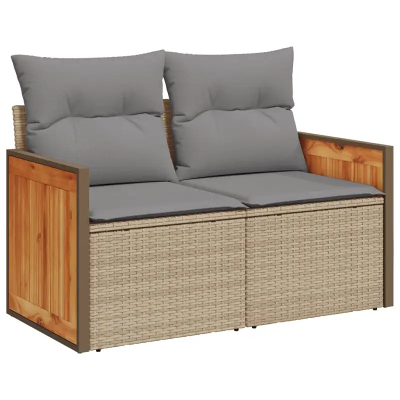Beige loungeset met gepoedercoat staal en comfortabele afmetingen - Afbeelding 4