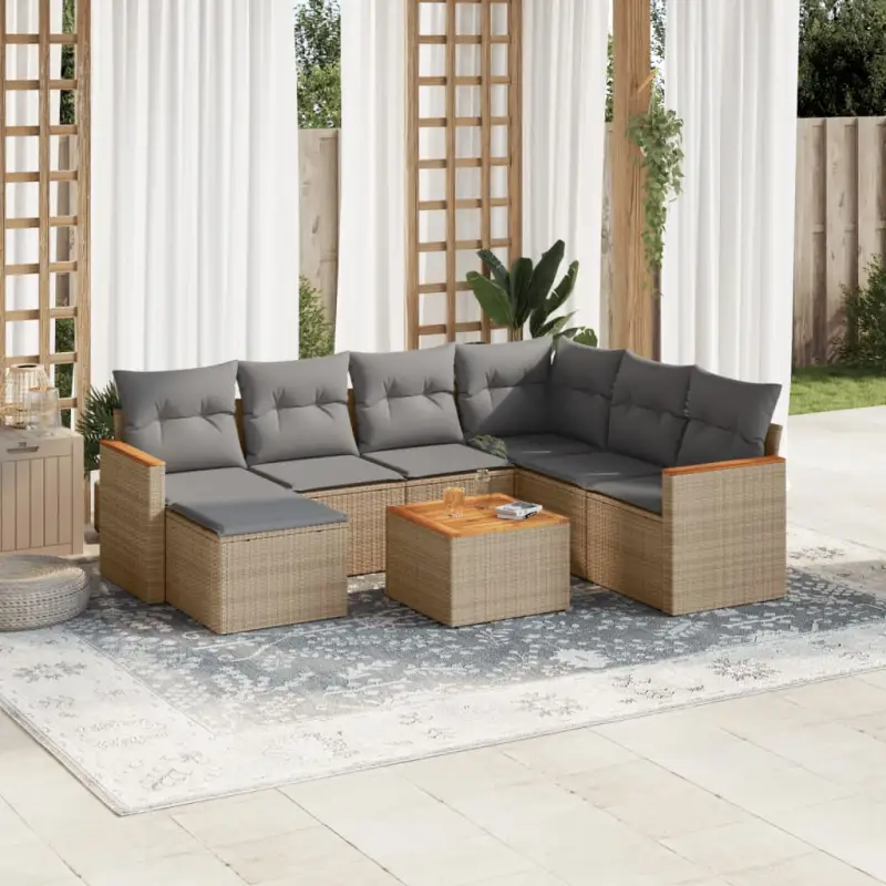 Beige loungeset van gepoedercoat staal met waterdichte tas - Afbeelding 2
