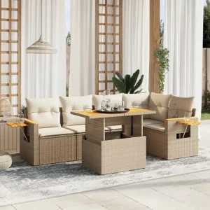 Beige tuin loungeset van gepoedercoat staal met comfortabele afmetingen