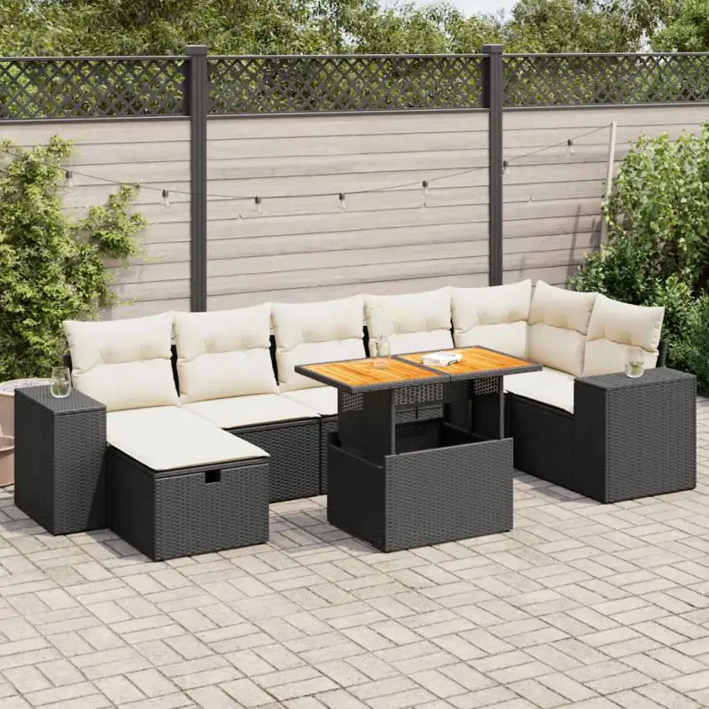 Bredeluik loungeset met beige materiaal en gepoedercoat staal - Afbeelding 8