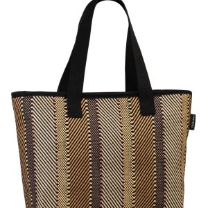 Fabrizio Strandtas Gestreept Bruin-Beige