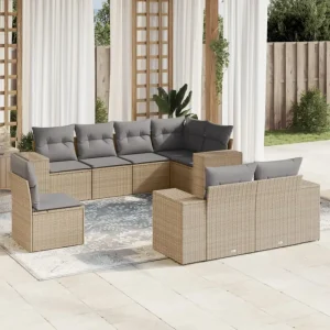 Gepolijst Stalen Loungeset met Waterdichte Tas en Beige Material