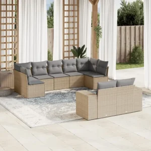 Gepolijste tuinset van waterdicht beige materiaal met stalen afmetingen