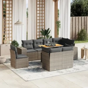 Grijs materiaal loungeset van gepoedercoat staal voor buitengebruik