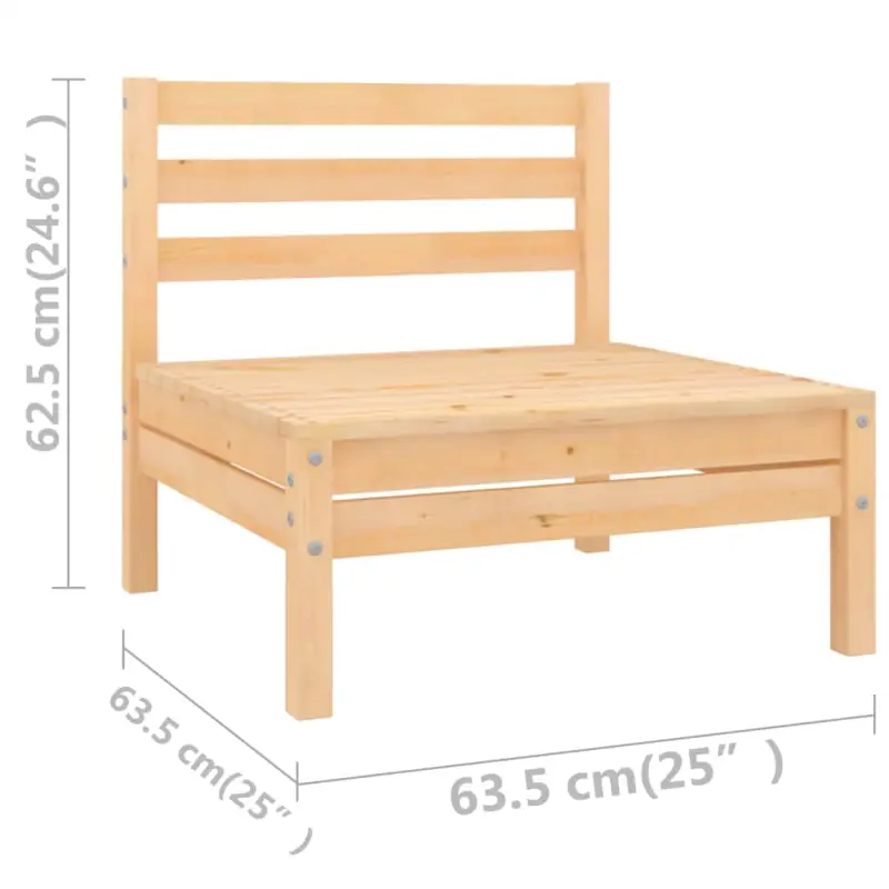 Houten tuinset van massief grenenhout met voetenbank en tafel - Afbeelding 7