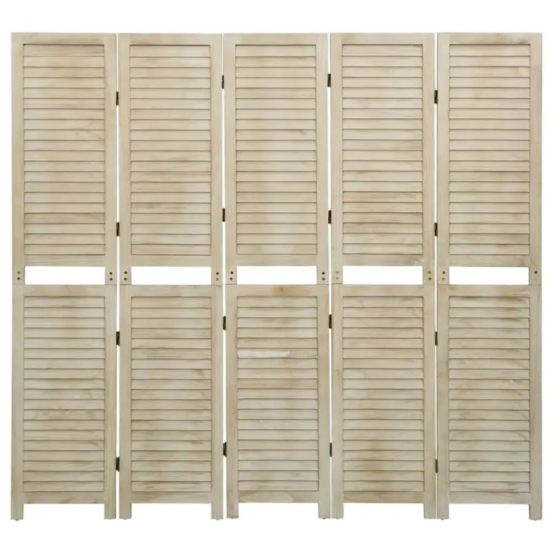 Kamerscherm in vintage-stijl van massief Paulowniahout - Afbeelding 3
