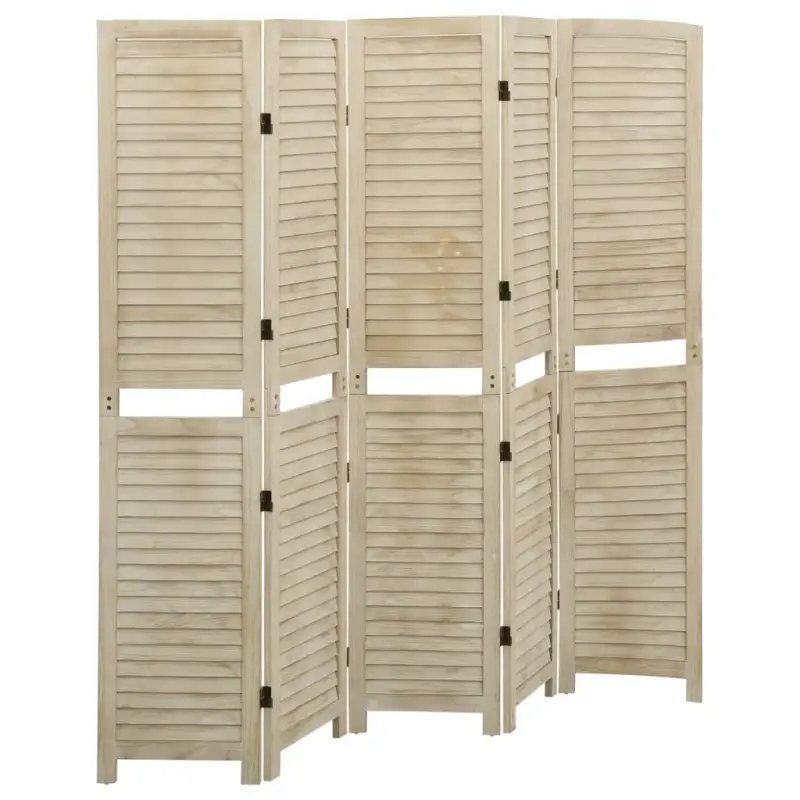 Kamerscherm in vintage-stijl van massief Paulowniahout - Afbeelding 2