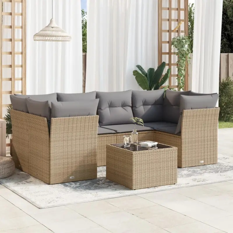 Lounge Set met Waterdichte Tas en Gepoedercoat Staal in Beige - Afbeelding 2