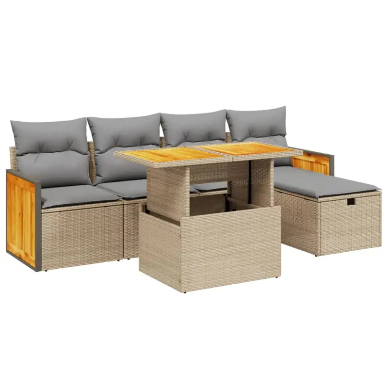 Lounge Tuinset in beige materiaal met gepoedercoat staal afmetingen - Afbeelding 3