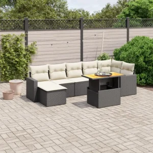 Lounge Tuinset in Zwart Materiaal met Gepoedercoat Staal Afmetingen