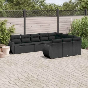 Lounge Tuinset in Zwart Materiaal met Waterdichte Tas en Gepoedercoat Staal