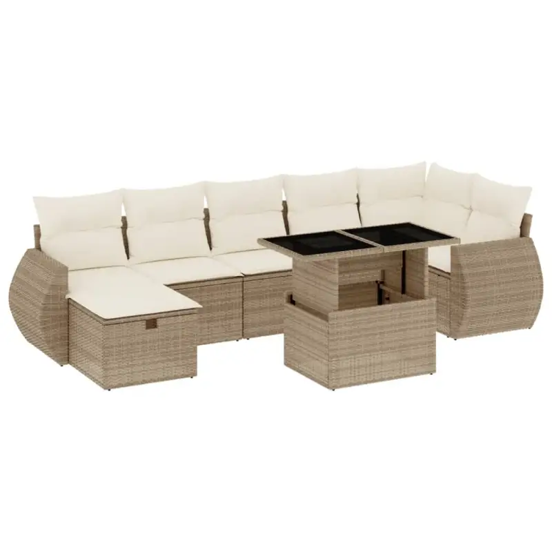 Lounge Tuinset van Beige Materiaal en Gepoedercoat Staal - Afbeelding 3