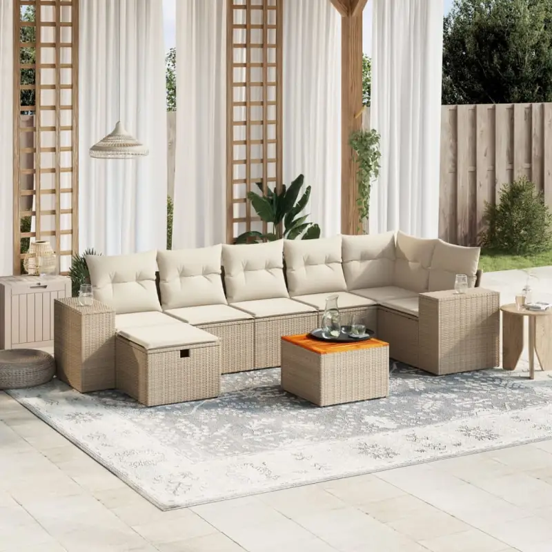 Loungebank met beige materiaal en gepoedercoat staal afmetingen - Afbeelding 2