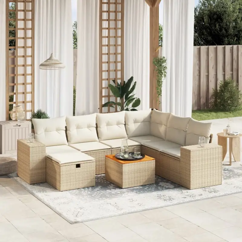 Loungebank met beige materiaal en gepoedercoat staal afmetingen - Afbeelding 7