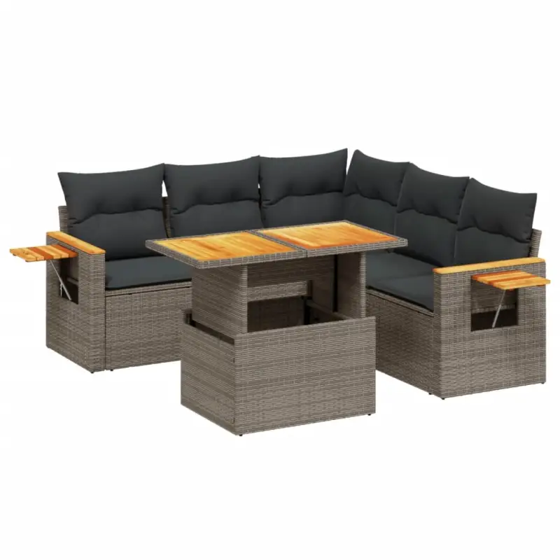 Loungebank voor buiten met grijs materiaal en gepoedercoat staal - Afbeelding 3