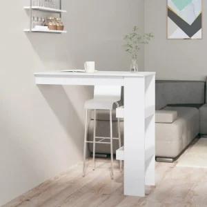 Moderne wandgemonteerde bartafel van bewerkt hout in hoogglans wit