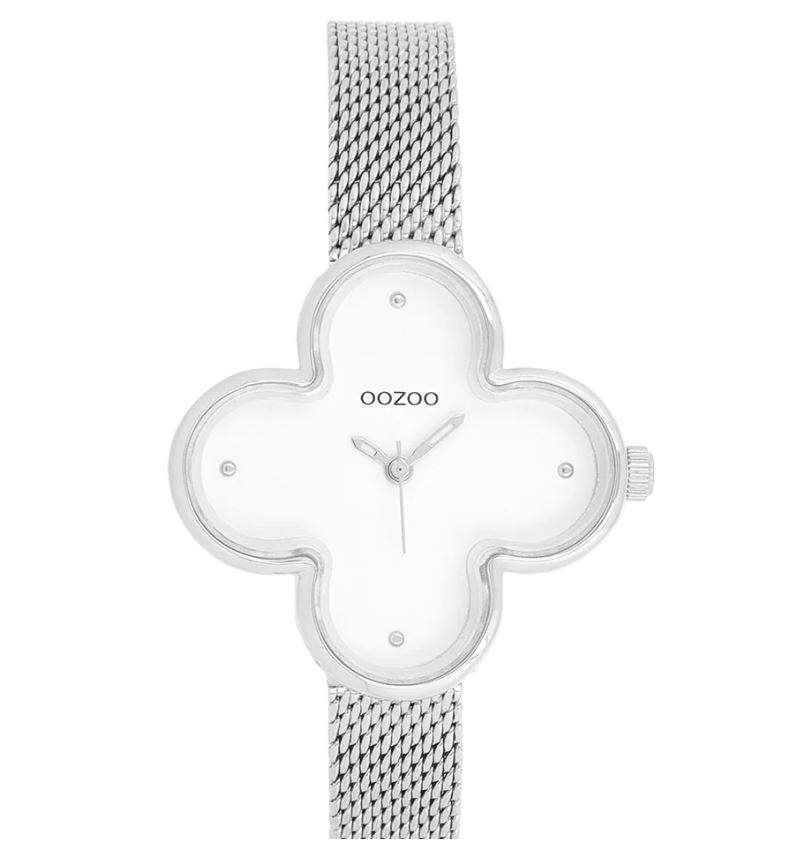 OOZOO Timepieces Horloge Lucky Zilver/Wit | C11525 - Afbeelding 2