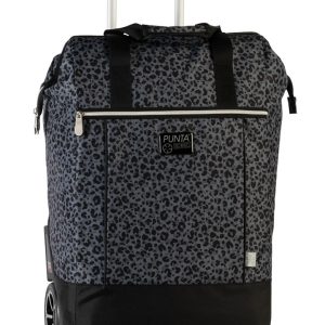 Punta Wheel Trolley Shopper Big Wheel Leopard Zwart/Grijs