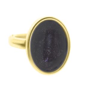 Qoss Ring Diede Zwart | Goud