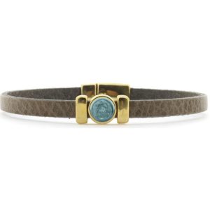 Qoss Taupe Armband Isabel Groen | Goud – Maat L