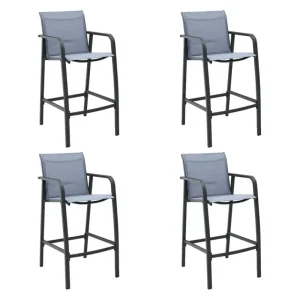 Set van 4 tuinbarstoelen met stevig stalen frame
