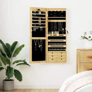 Sieradenkast met spiegel en bewerkt hout voor elegant opbergen