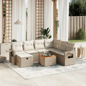 Tuinset met beige materiaal en gepoedercoat staal afmetingen