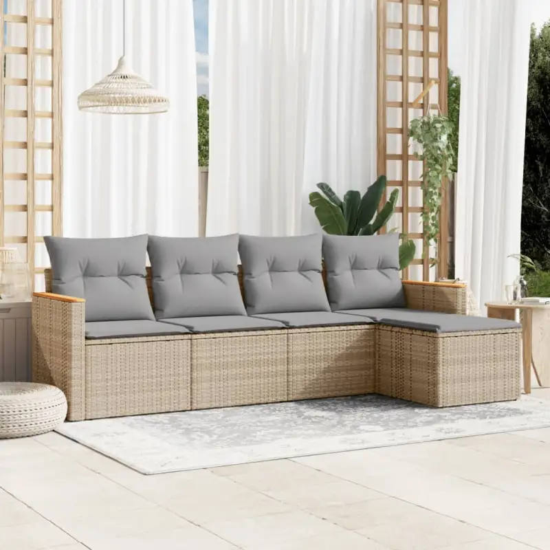 Tuinset met beige materiaal en gepoedercoat staal voor buitengebruik - Afbeelding 8