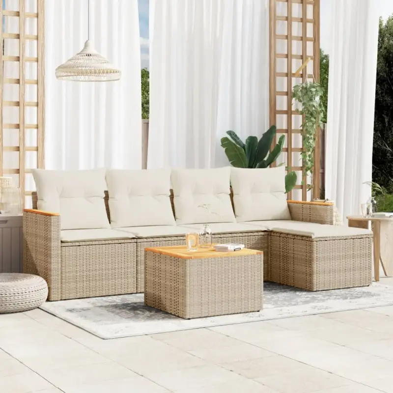 Tuinset met beige materiaal en gepoedercoat staal voor buitengebruik - Afbeelding 5