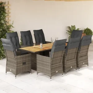 Tuinset met grijs materiaal en gepoedercoat staal voor buitengebruik