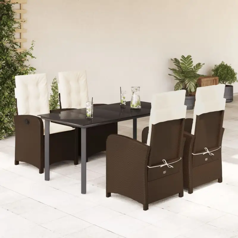Tuinset met poly rattan voor gemakkelijke schoon en comfortabele zitervaring