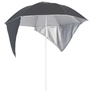 Zilverkleurige coating strandparasol met stalen frame voor UV-bescherming