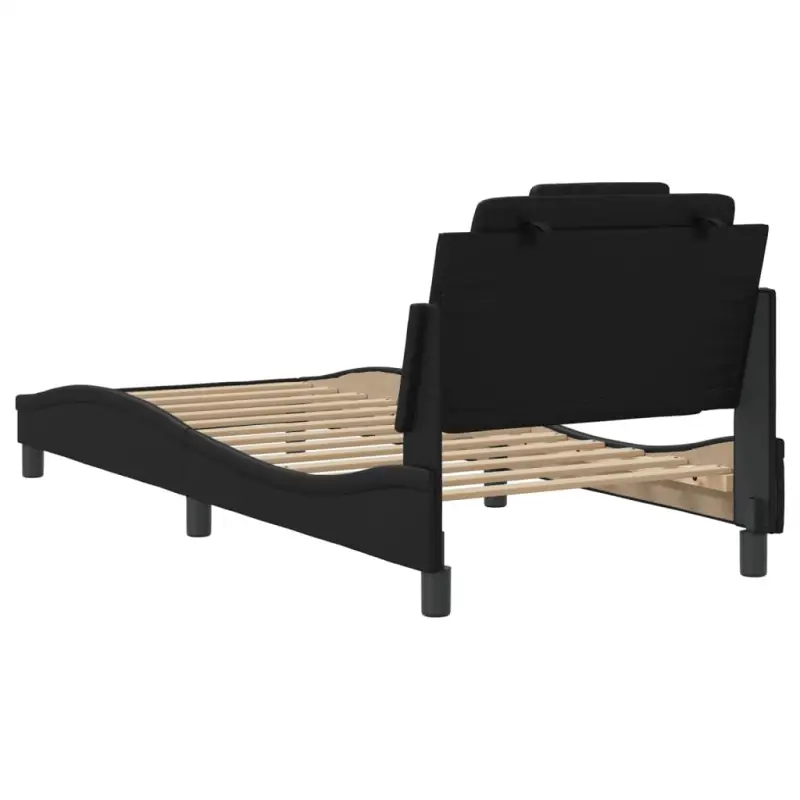 Zwart bedframe met hoofdeinde en multiplex lattenbodem voor comfortabel slapen - Afbeelding 7