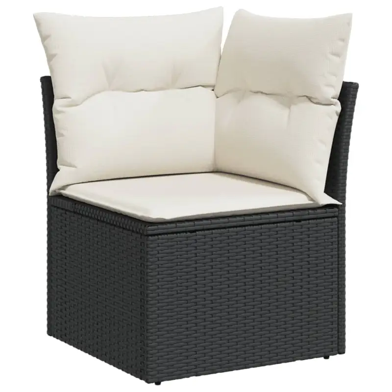 Zwart materiaal loungeset met gepoedercoat staal voor buitenplezier - Afbeelding 6