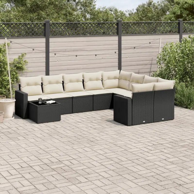 Zwart materiaal loungeset met gepoedercoat staal voor buitenplezier