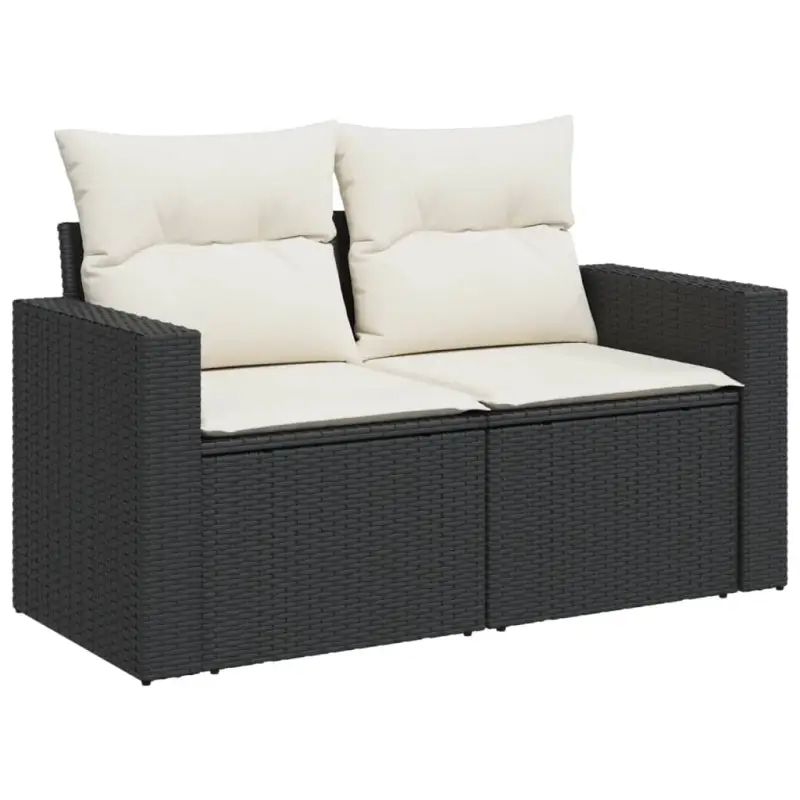 Zwart materiaal loungeset met gepoedercoat staal voor buitenplezier - Afbeelding 7