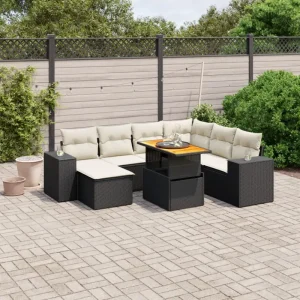Zwart materiaal loungeset van gepoedercoat staal voor tuin en terras