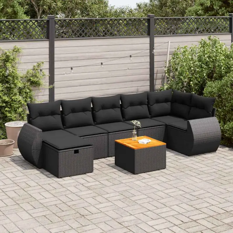 Zwart materiaal tuinset met gepoedercoat staal en afmetingen - Afbeelding 9