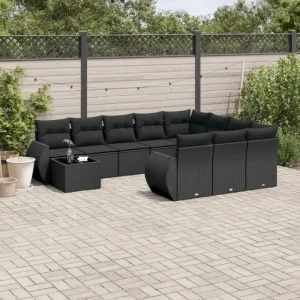 Zwart materialen loungeset met waterdichte tas en gepoedercoat staal