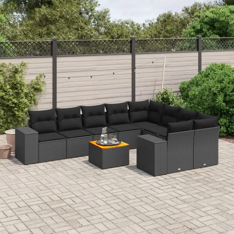 Zwarte loungeset van gepoedercoat staal voor een comfortabele tuinruimte