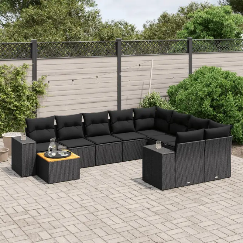 Zwarte loungeset van gepoedercoat staal voor een comfortabele tuinruimte - Afbeelding 6