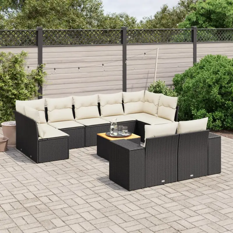 Zwarte loungeset van gepoedercoat staal voor een comfortabele tuinruimte - Afbeelding 8