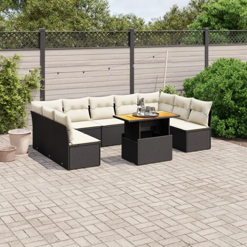 Zwarte loungeset van gepoedercoat staal voor tuin en terras - Afbeelding 2