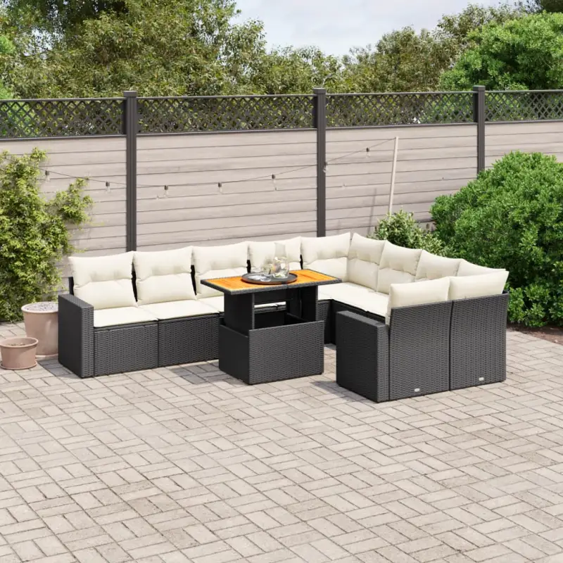 Zwarte loungeset van gepoedercoat staal voor tuin en terras - Afbeelding 6