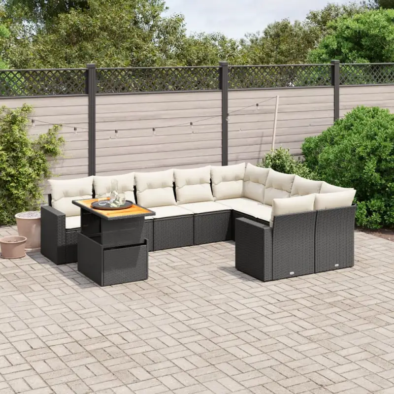 Zwarte loungeset van gepoedercoat staal voor tuin en terras - Afbeelding 7