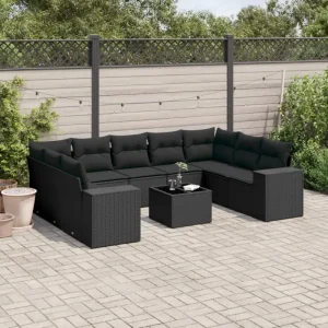 Zwarte tuinset met gepoedercoat staal en comfortabele afmetingen