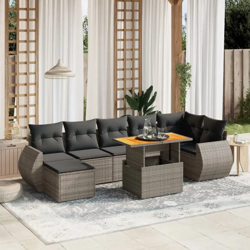 Zwarte tuinset met gepoedercoat staal voor terras en tuin ontspanning - Afbeelding 7