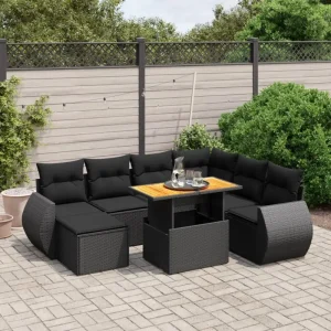 Zwarte tuinset met gepoedercoat staal voor terras en tuin ontspanning