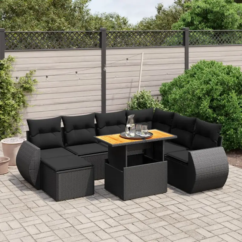 Zwarte tuinset met gepoedercoat staal voor terras en tuin ontspanning - Afbeelding 6